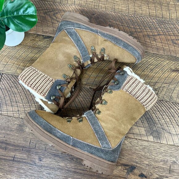 BEARPAW 9 womens Serena Suede Lace Up Winter Boots - Picture 5 of 8